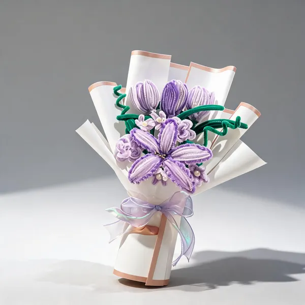 Foreverlove24_Purple_Nylon_Flower_Bouquet_For_Gifting