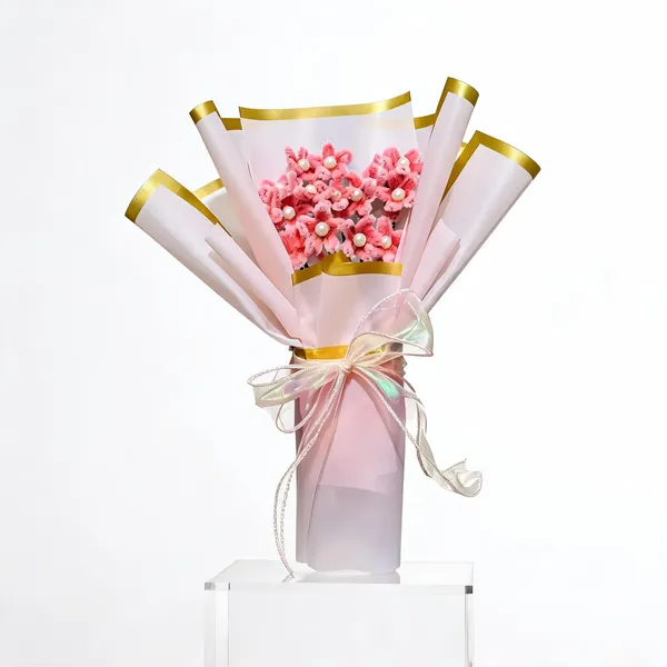 Foreverlove24_Pink_Nylon_Flower_Bouquet_For_Gifting