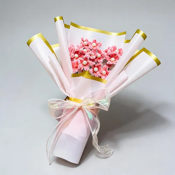Foreverlove24_Pink_Nylon_Flower_Bouquet_For_Gifting