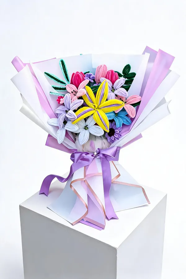 Foreverlove24_Multicolour_Nylon_Flower_Bouquet_For_Gifting