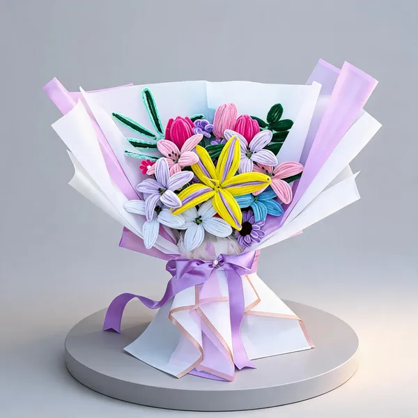 Foreverlove24_Multicolour_Nylon_Flower_Bouquet_For_Gifting