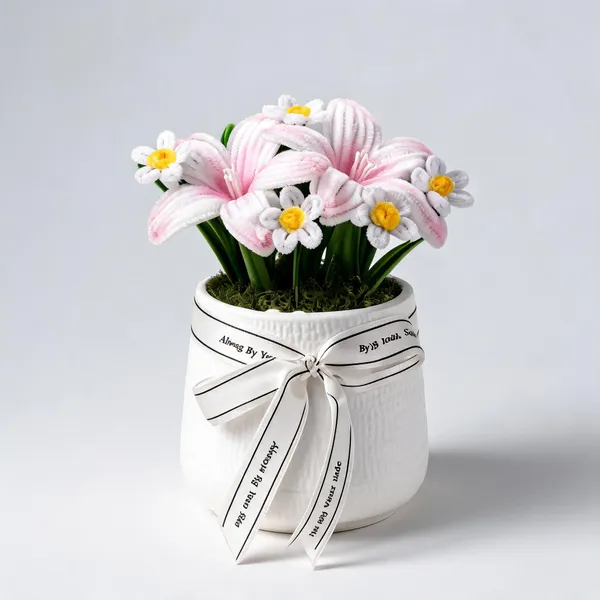 Foreverlove24_Pink_Nylon_Lily_Bouquet_For_Gifting