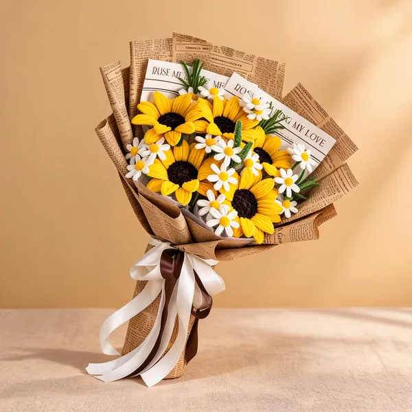 Foreverlove24_Yellow_Nylon_Flower_Bouquet_For_Gifting