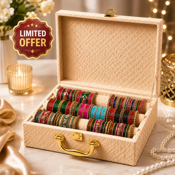 Cosmovault_Bridal_Wedding_Bangle_Storage_Case_3_Rods_Velvet_Bangle_Organizer_Box__D-Lock_Bangle_Storage__And__Organization_Bangle__And__Bracelet_Organizer_Bridal_Bangle_Storage_Vanity_Box(Cream)