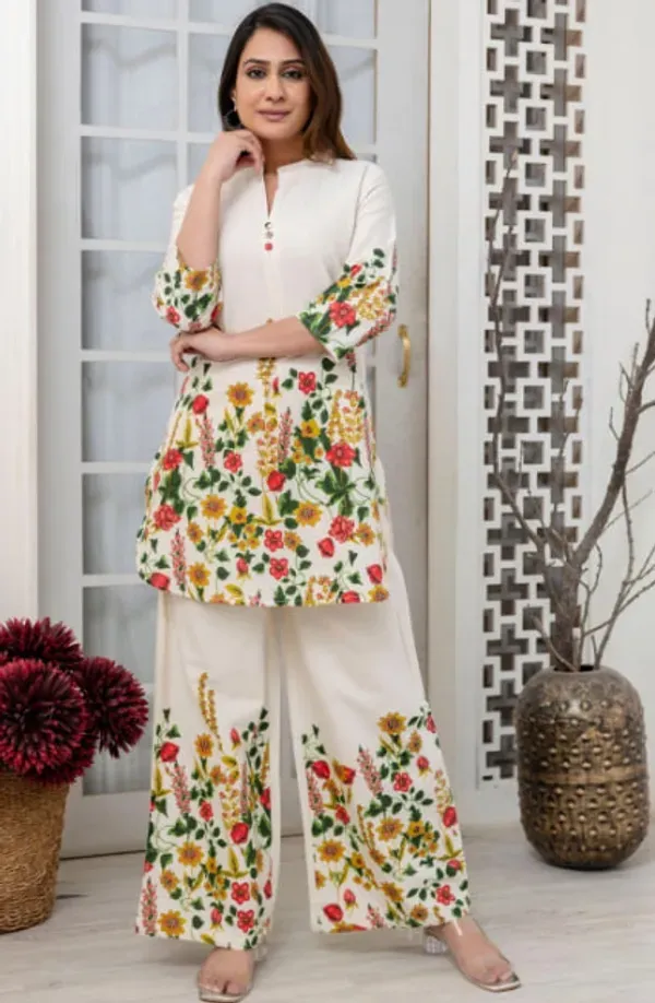 Women_S_Floral_Printed_Kurta_Palazzo_Set_Cream_White_Ethnic_Wear_With_Mul