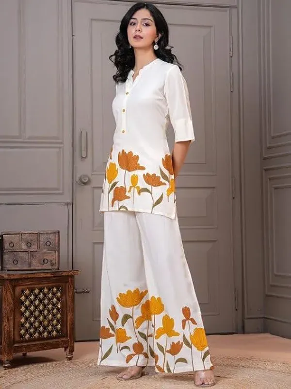 Womens_Pure_Rayon_3_4_Sleeves_Collar_Neck_Co_Ord_Set_Featuring_Lotus_Design_More