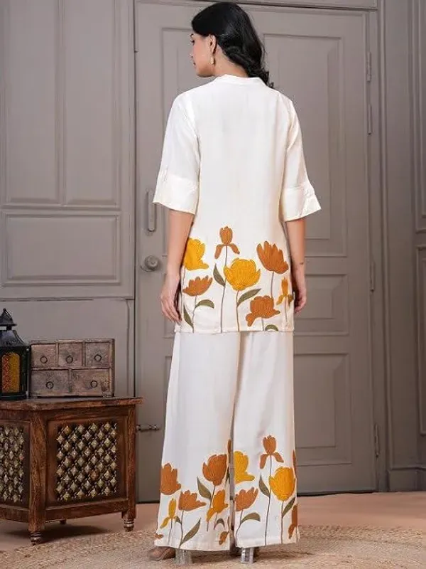 Womens_Pure_Rayon_3_4_Sleeves_Collar_Neck_Co_Ord_Set_Featuring_Lotus_Design_More