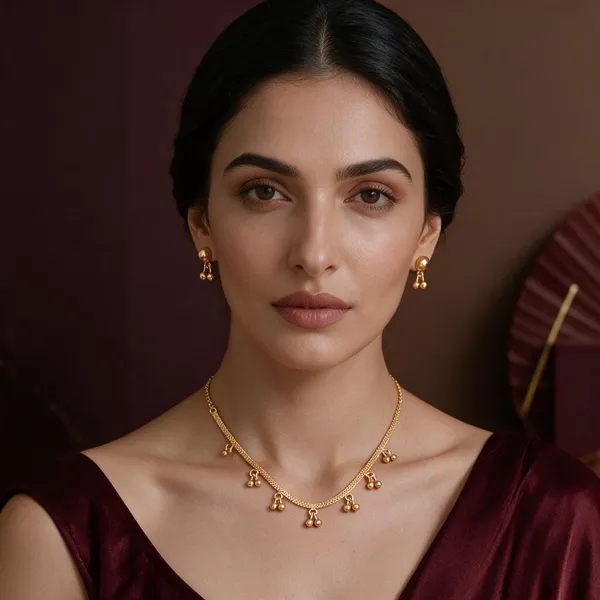Gold_Brass_Necklace_And_Earrings_Set_For_Women