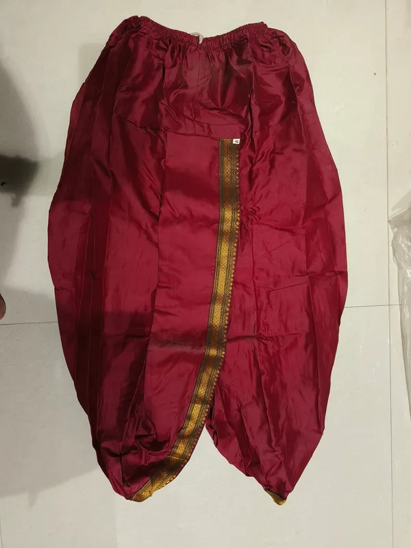 Maroon_Cotton_Dhoti_For_Men
