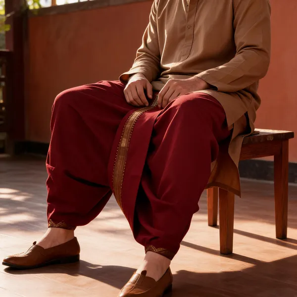Maroon_Pure_Cotton_Traditional_Dhoti_Pants_For_Men