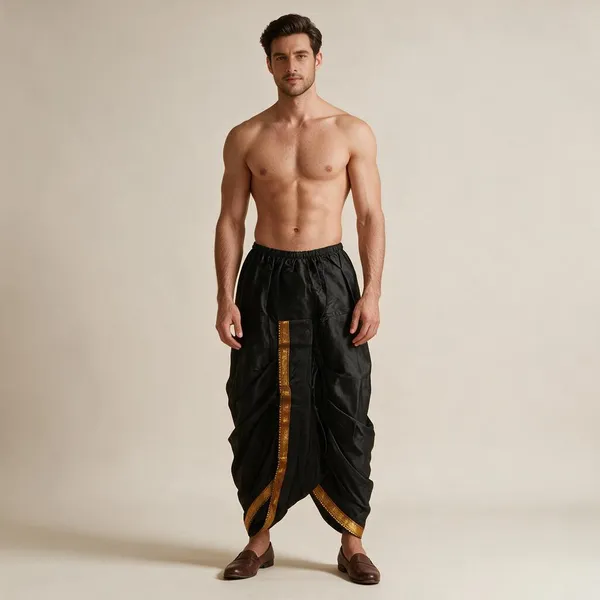 Black_Cotton_Dhoti_Style_Ethnic_Pants_For_Men