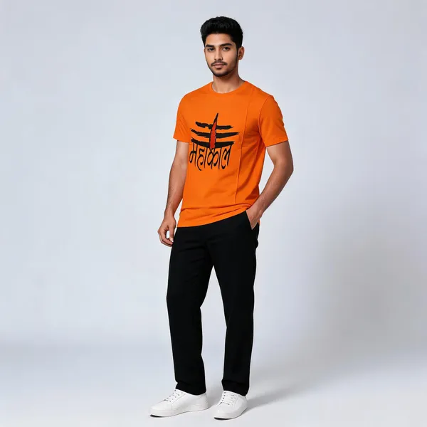 Orange_Cotton_Regular_Fit_Graphic_T-Shirt_For_Unisex
