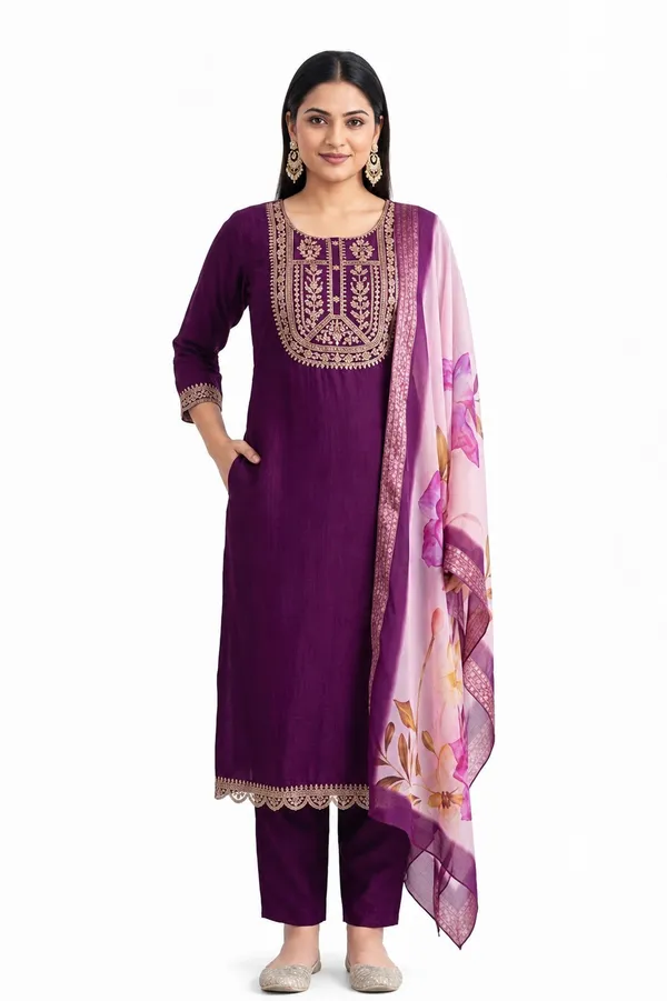 Purple_Embroidered_Straight_Kurta_Suit_Set_For_Women