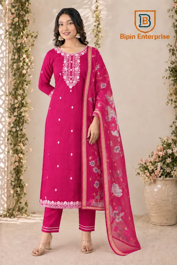 Pink_Embroidered_Straight_Kurta_Set_With_Floral_Dupatta_For_Women