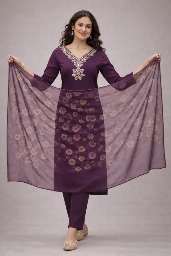Purple_Embroidered_Straight_Kurta_Pant_Dupatta_Set_For_Women