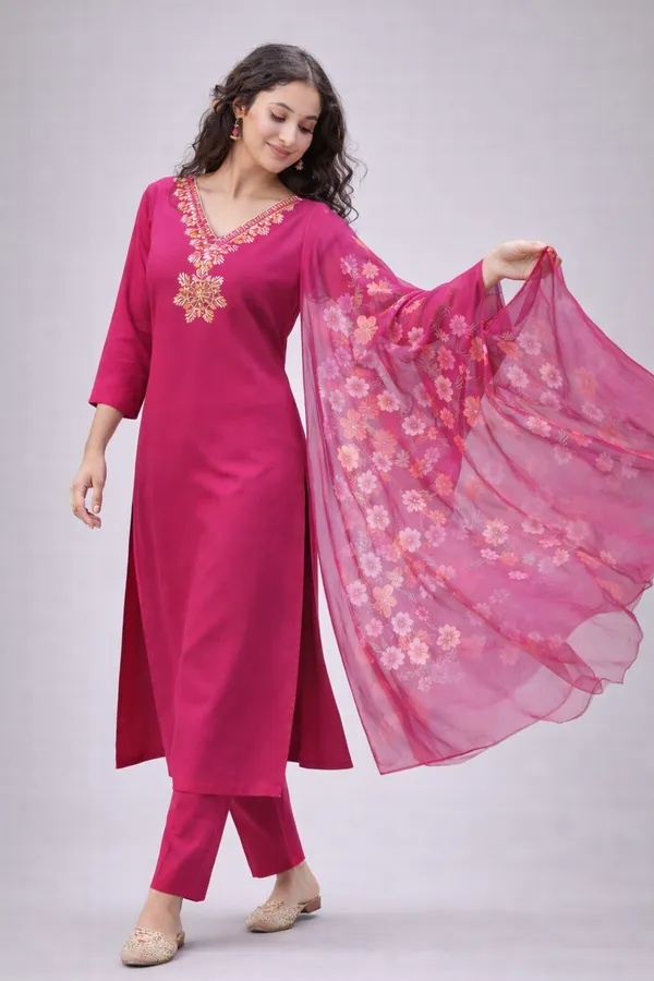 Pink_Embroidered_Straight_Kurta_Set_For_Women