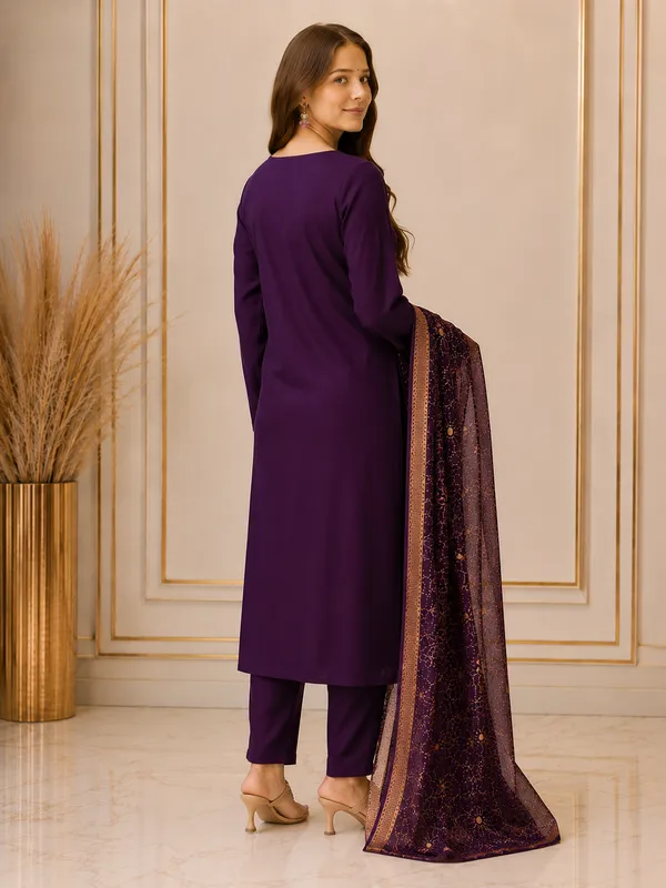 Purple_Embroidered_Straight_Kurta_Set_For_Women