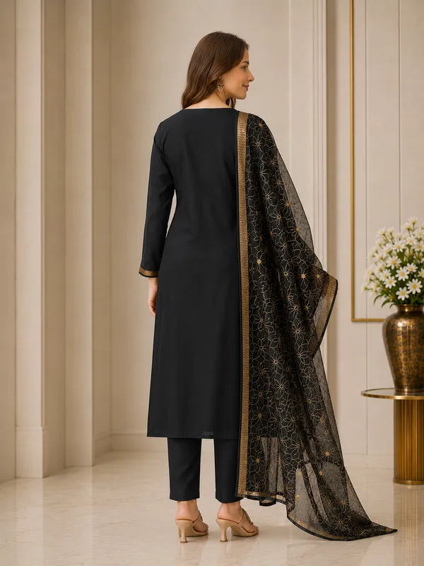 Black_Embroidered_Straight_Kurta_Set_For_Women