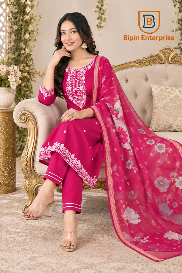 Pink_Embroidered_Straight_Kurta_Set_With_Floral_Dupatta_For_Women