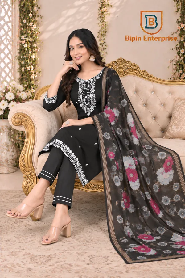 Black_Embroidered_Straight_Kurta_Suit_Set_For_Women