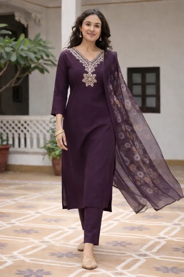 Purple_Embroidered_Straight_Kurta_Pant_Dupatta_Set_For_Women