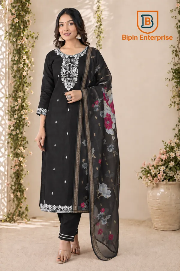 Black_Embroidered_Straight_Kurta_Suit_Set_For_Women