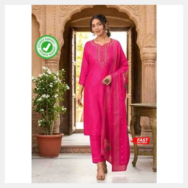 Pink_Embroidered_Straight_Kurta_Set_For_Women