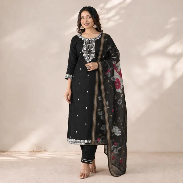 Black_Embroidered_Straight_Kurta_Suit_Set_For_Women