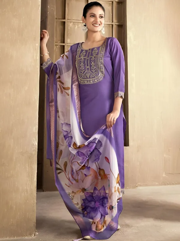 Purple_Embroidered_Straight_Kurta_Set_For_Women