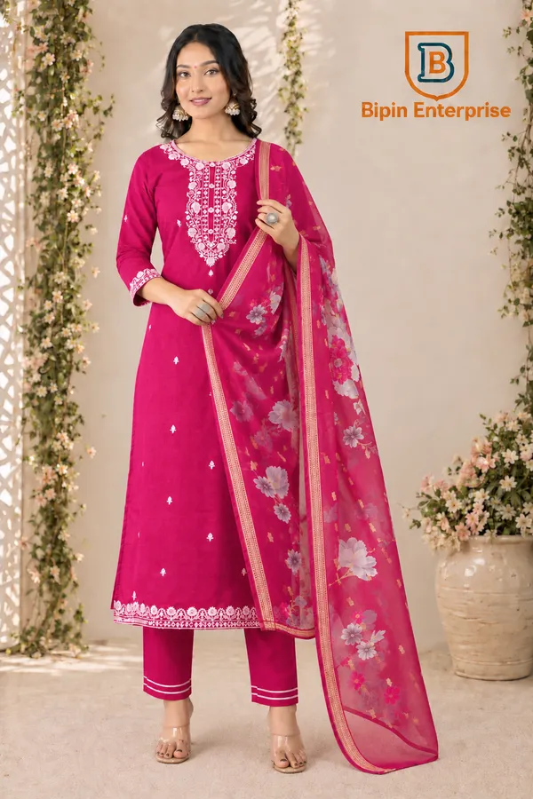 Pink_Embroidered_Straight_Kurta_Set_With_Floral_Dupatta_For_Women