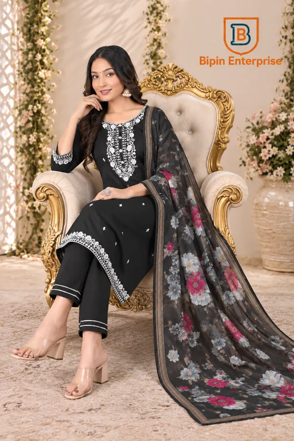 Black_Embroidered_Straight_Kurta_Suit_Set_For_Women