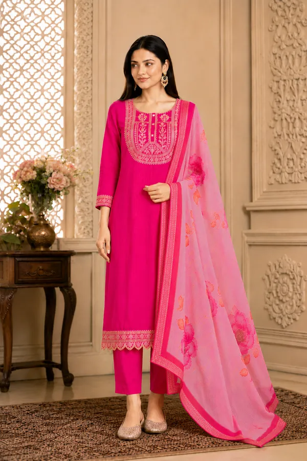Pink_Embroidered_Straight_Kurta_Suit_Set_For_Women