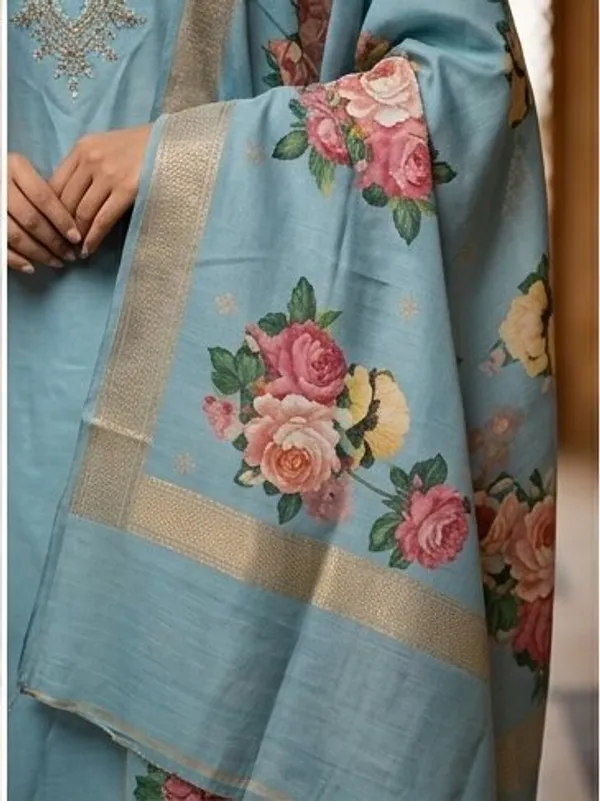 Blue_Floral_Printed_Straight_Kurta_Set_For_Women