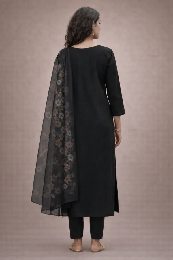 Black_Embroidered_Straight_Kurta_Set_For_Women