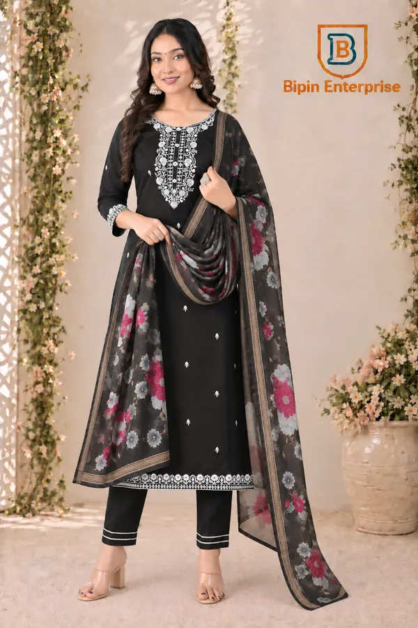 Black_Embroidered_Straight_Kurta_Suit_Set_For_Women