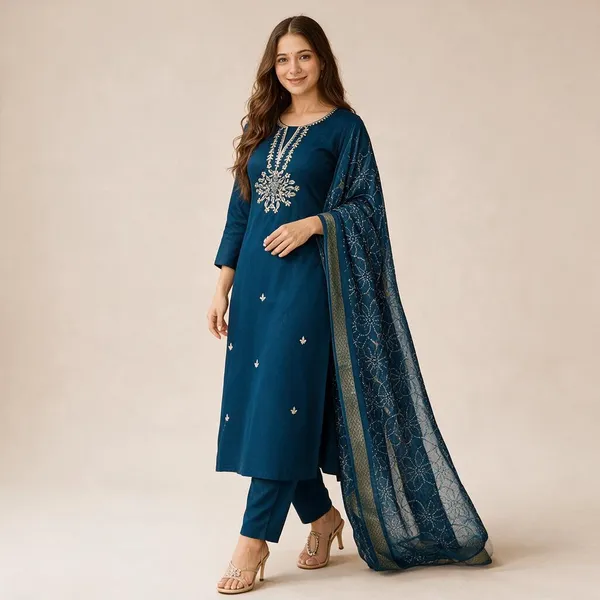 Navy_Blue_Embroidered_Straight_Kurta_Set_For_Women