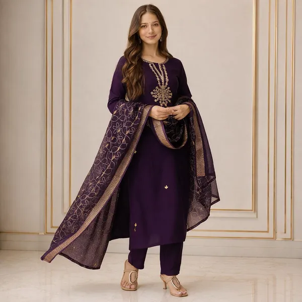 Purple_Embroidered_Straight_Kurta_Set_For_Women