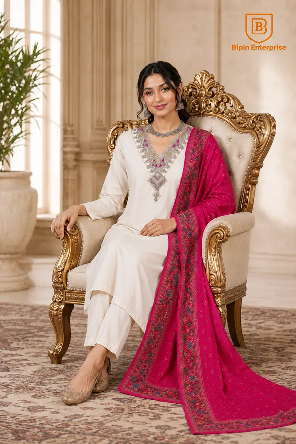 Cream_Embroidered_Straight_Kurta_Set_For_Women