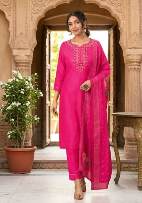 Pink_Embroidered_Straight_Kurta_Set_For_Women