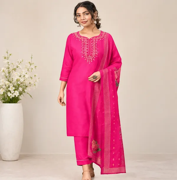 Pink_Embroidered_Straight_Kurta_Set_For_Women