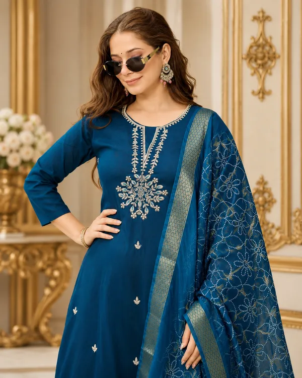 Navy_Blue_Embroidered_Straight_Kurta_Set_For_Women