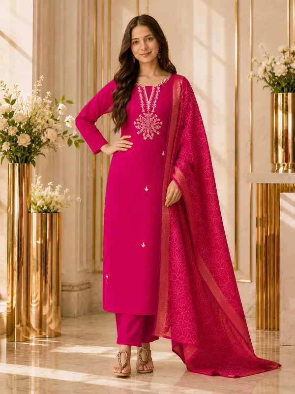 Pink_Embroidered_Straight_Kurta_Set_For_Women