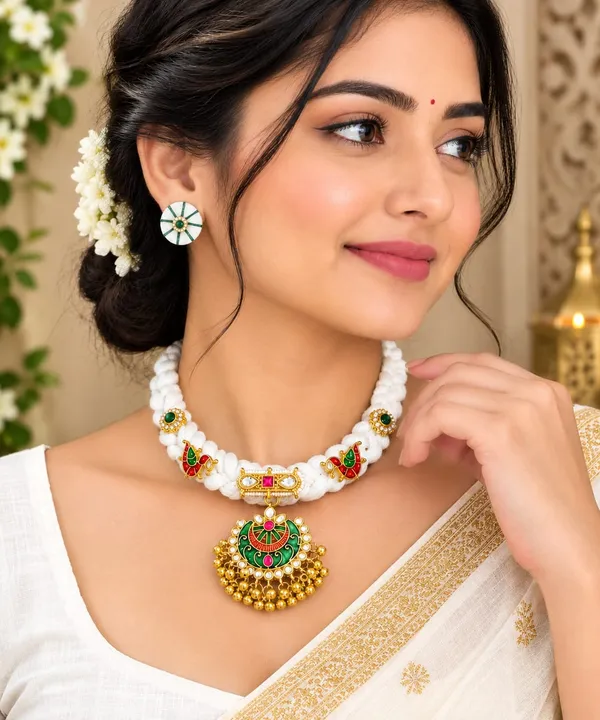 Gold-Tone_Beaded_Necklace_Set_for_Women