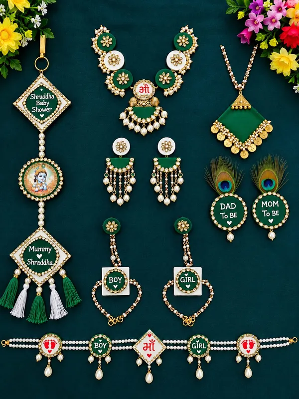 Green_Beaded_Baby_Shower_Jewellery_Set_for_Women