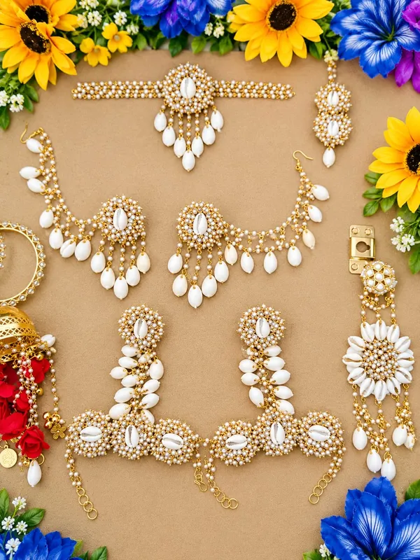 Gold_Tone_Pearl-Look_Bridal_Jewellery_Set_for_Women
