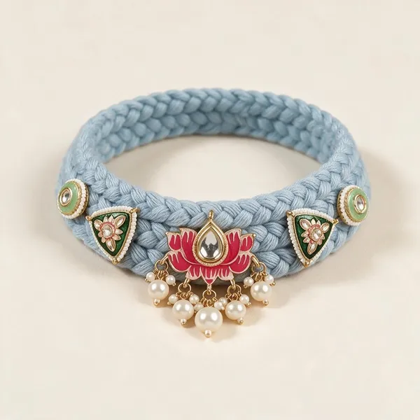 Blue_Embellished_Choker_Necklace_For_Women