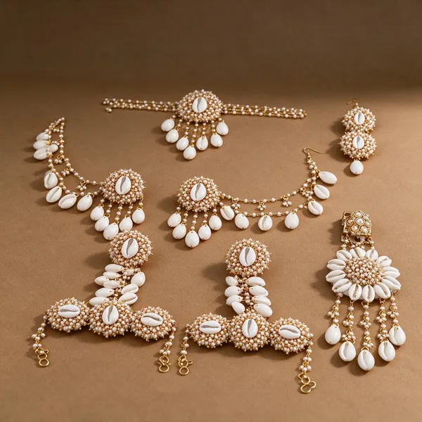 Gold_Tone_Shell_Pearl_Bridal_Jewellery_Set_For_Women