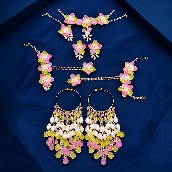 Multicolour_Floral_Beaded_Haldi___Jewellery_Set_For_Women