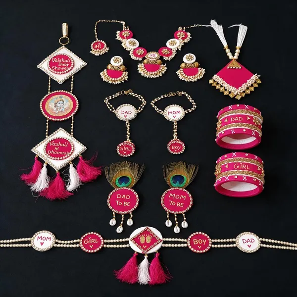 Pink_And_Gold_Baby_Shower_Accessories_Set_For_Parents-To-Be