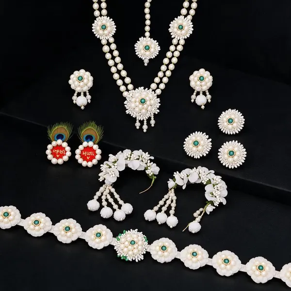 White_Pearl_Floral_Jewellery_Set_For_Women